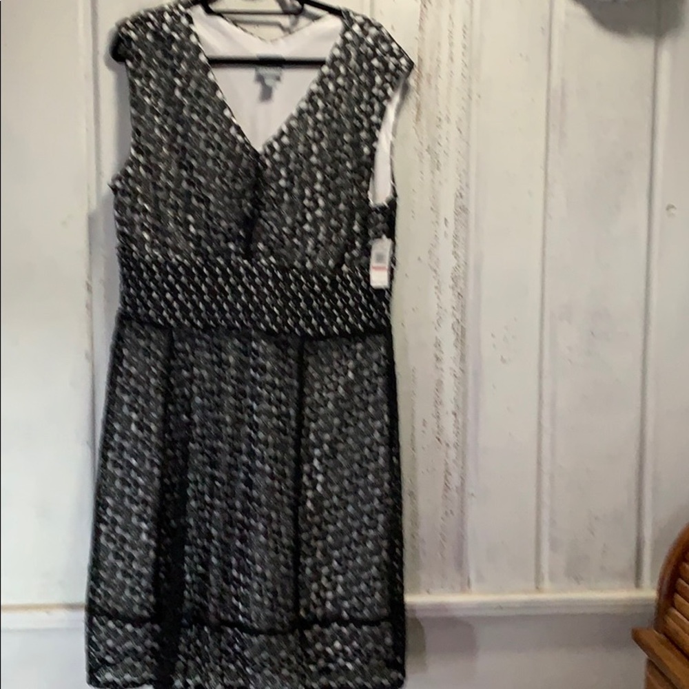 Black lace dress with white lining.